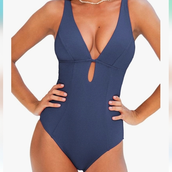CUPSHE Women's One Piece Swimsuit  Keyhole Cutout Bathing Suit XL NWT - Picture 1 of 5
